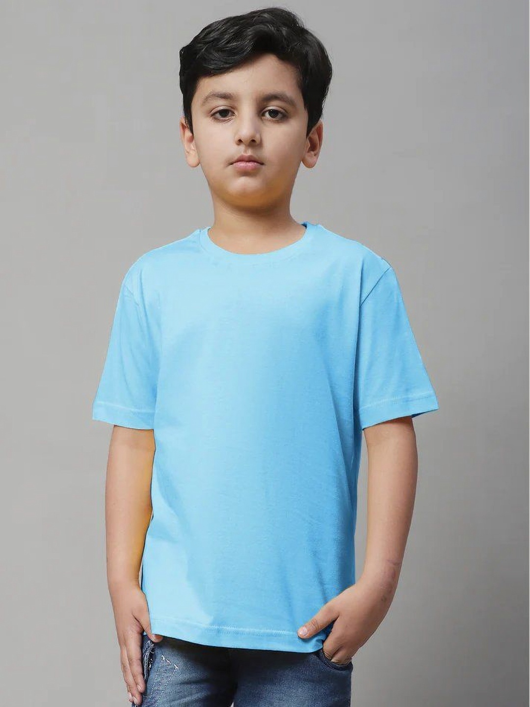 

Baba & Baby Kids Floral Extended Sleeves Raw Edge T-shirt, Turquoise blue