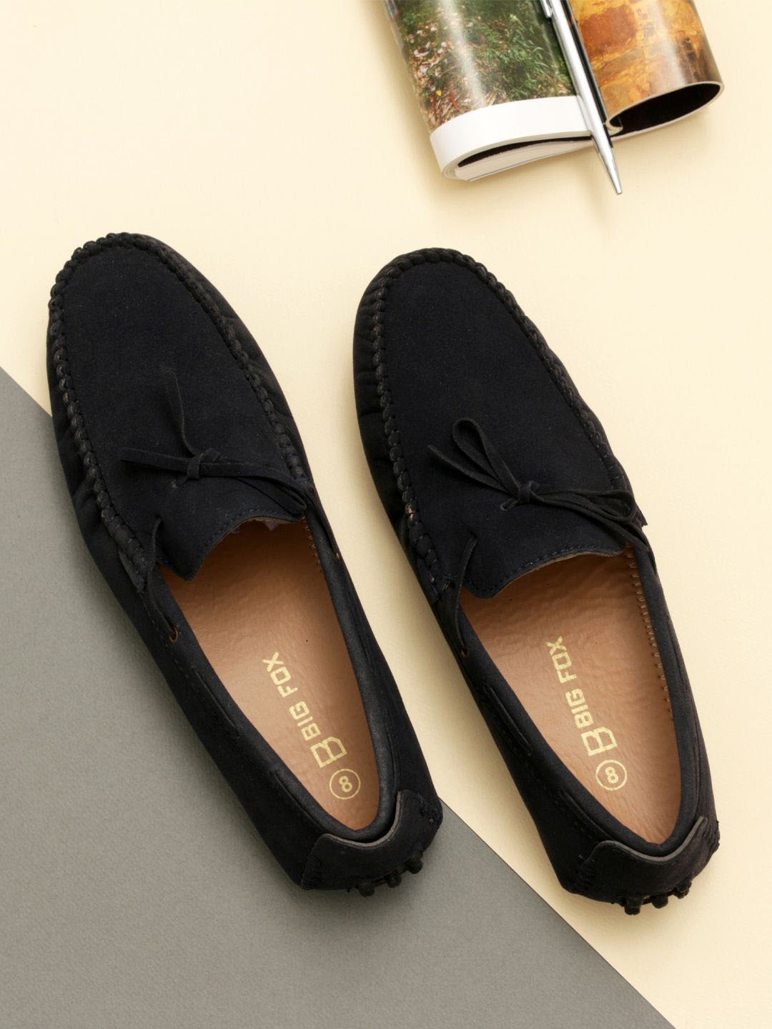 

Big Fox Men Slip-On Suede Derbys, Black