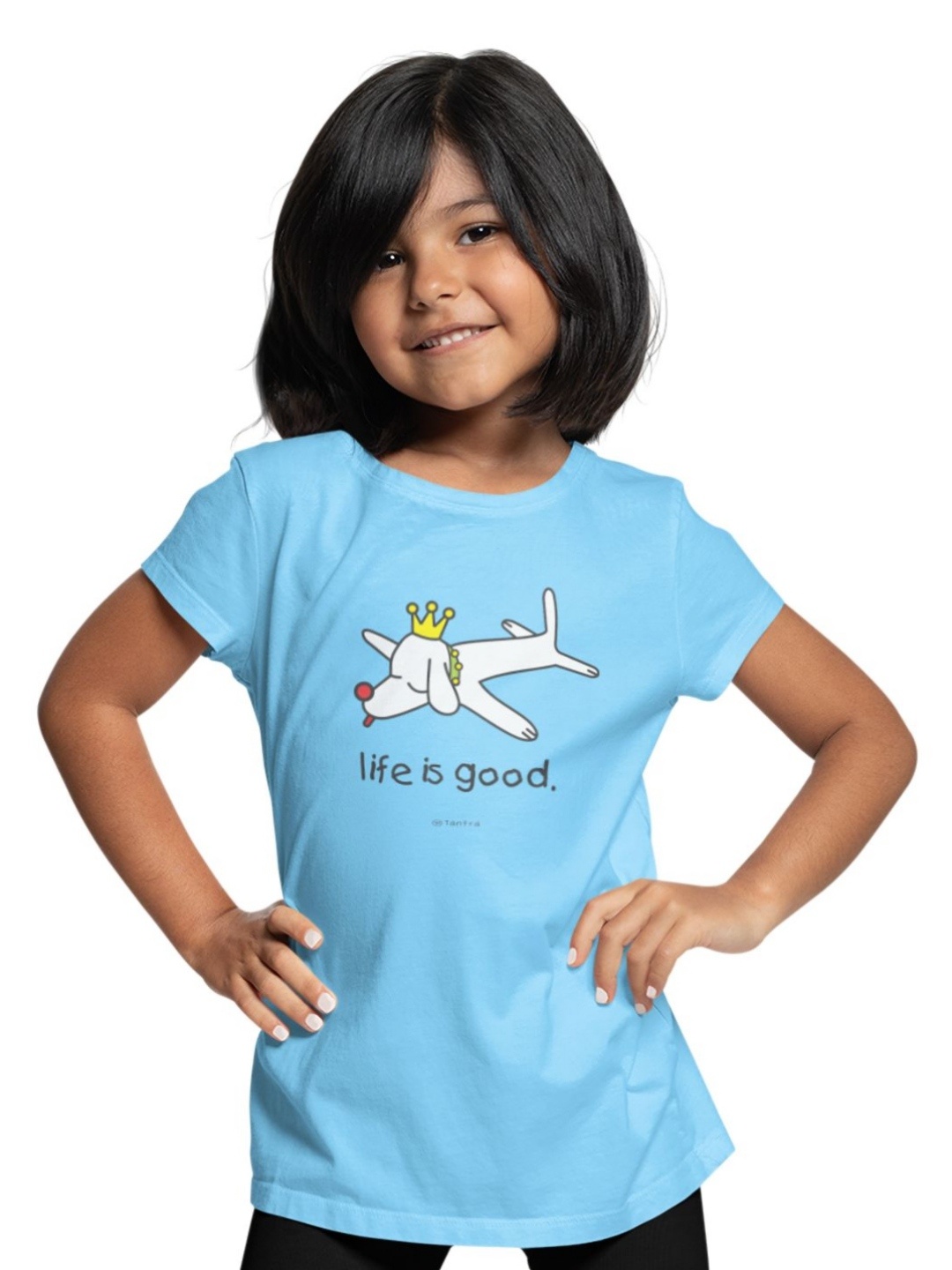

Tantra Kids Typography Printed T-shirt, Turquoise blue