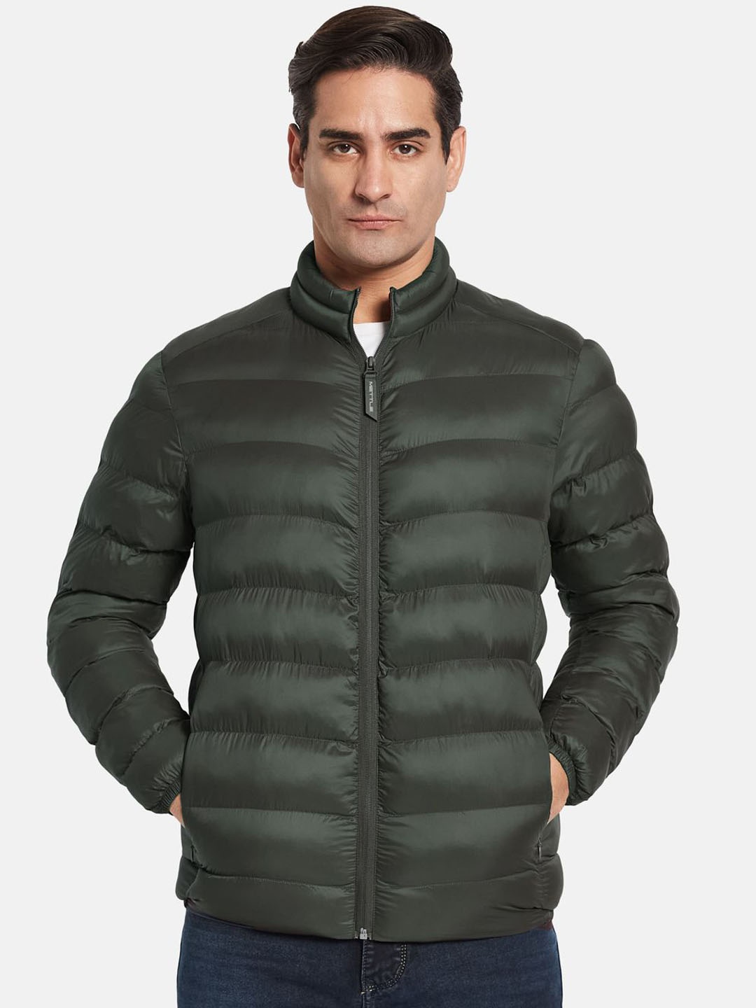 

METTLE Men Puffer Jacket, Grey