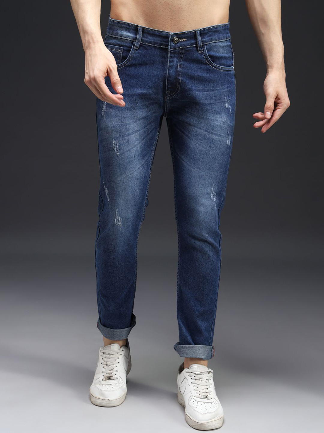 

DENIMLOOK Men Slim Fit Light Fade Jeans, Blue