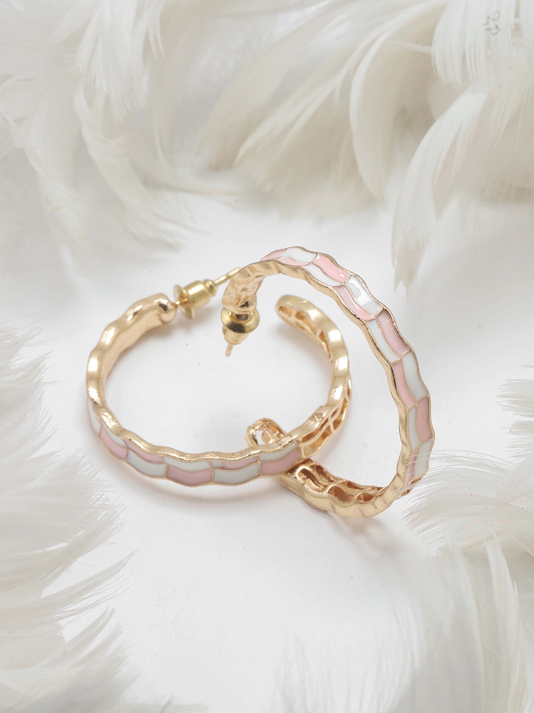 

Maansh Contemporary Half Hoop Earrings, Pink