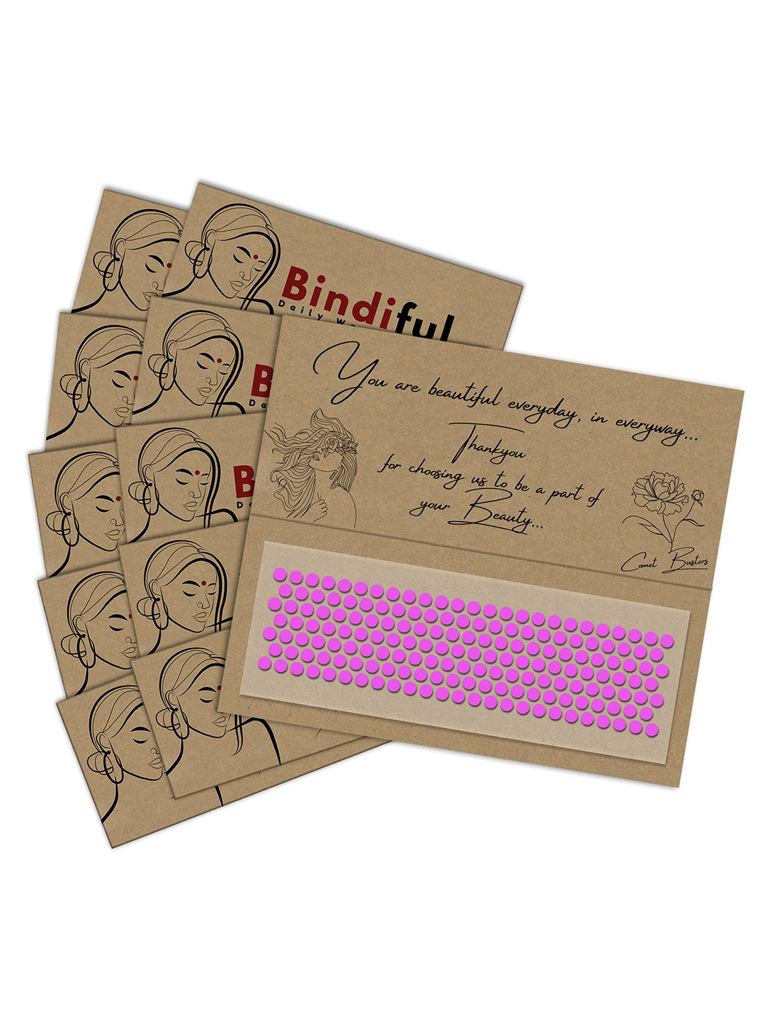 

Comet Busters Set Of 10 Bindiful Beautiful Traditional Designer Bindi - Light Pink