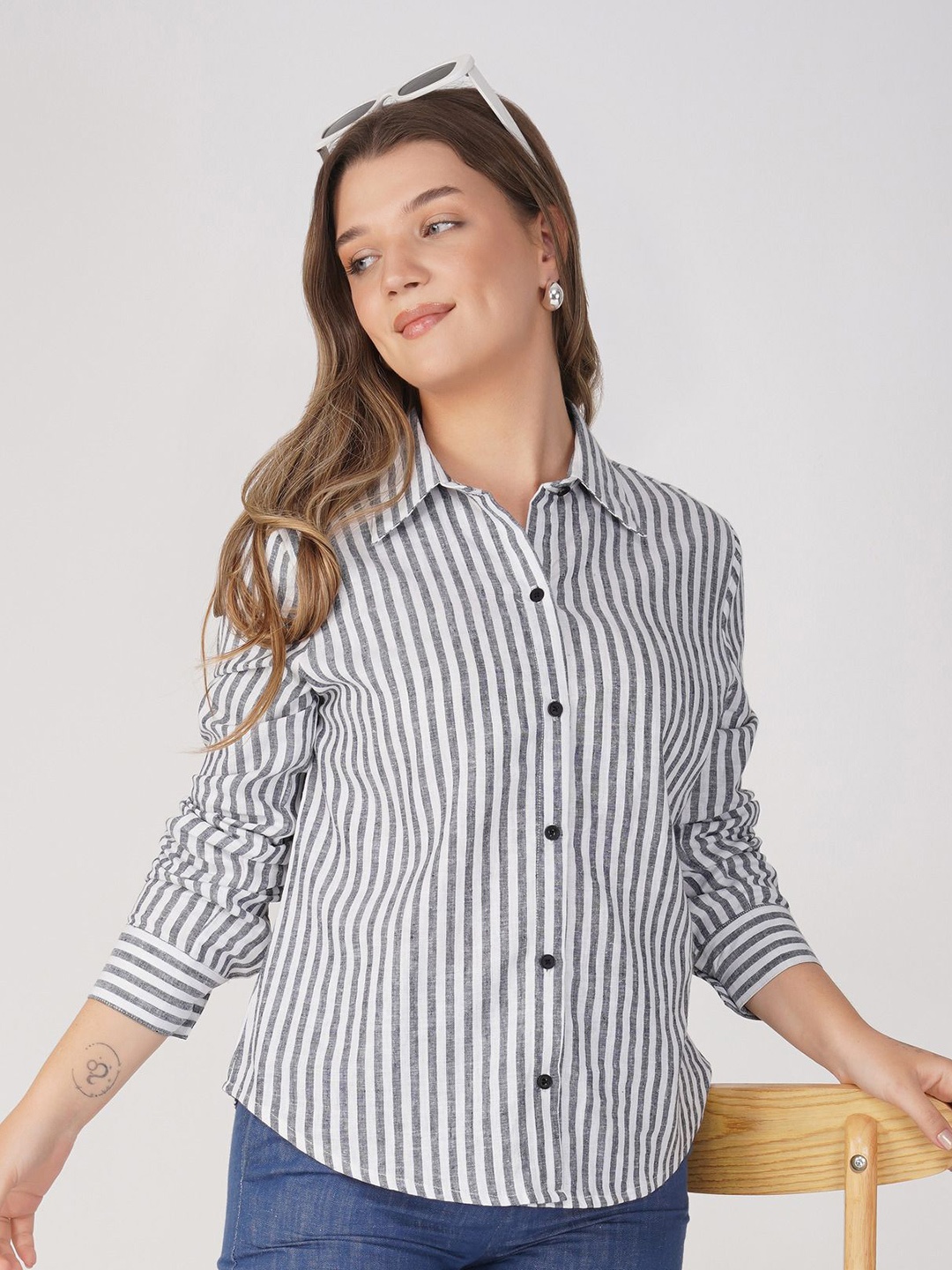 

Street22 Women Classic Opaque Casual Shirt, Blue