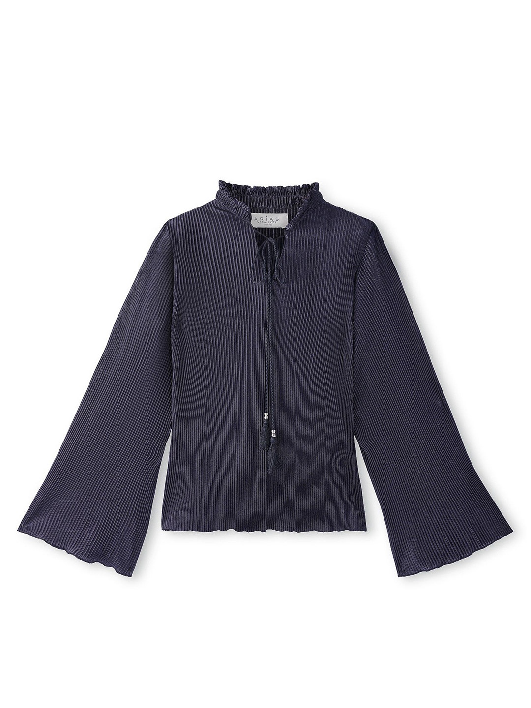 

ARIAS By LARA DUTTA Girls Tie-Up Neck Flared Sleeve Top, Black
