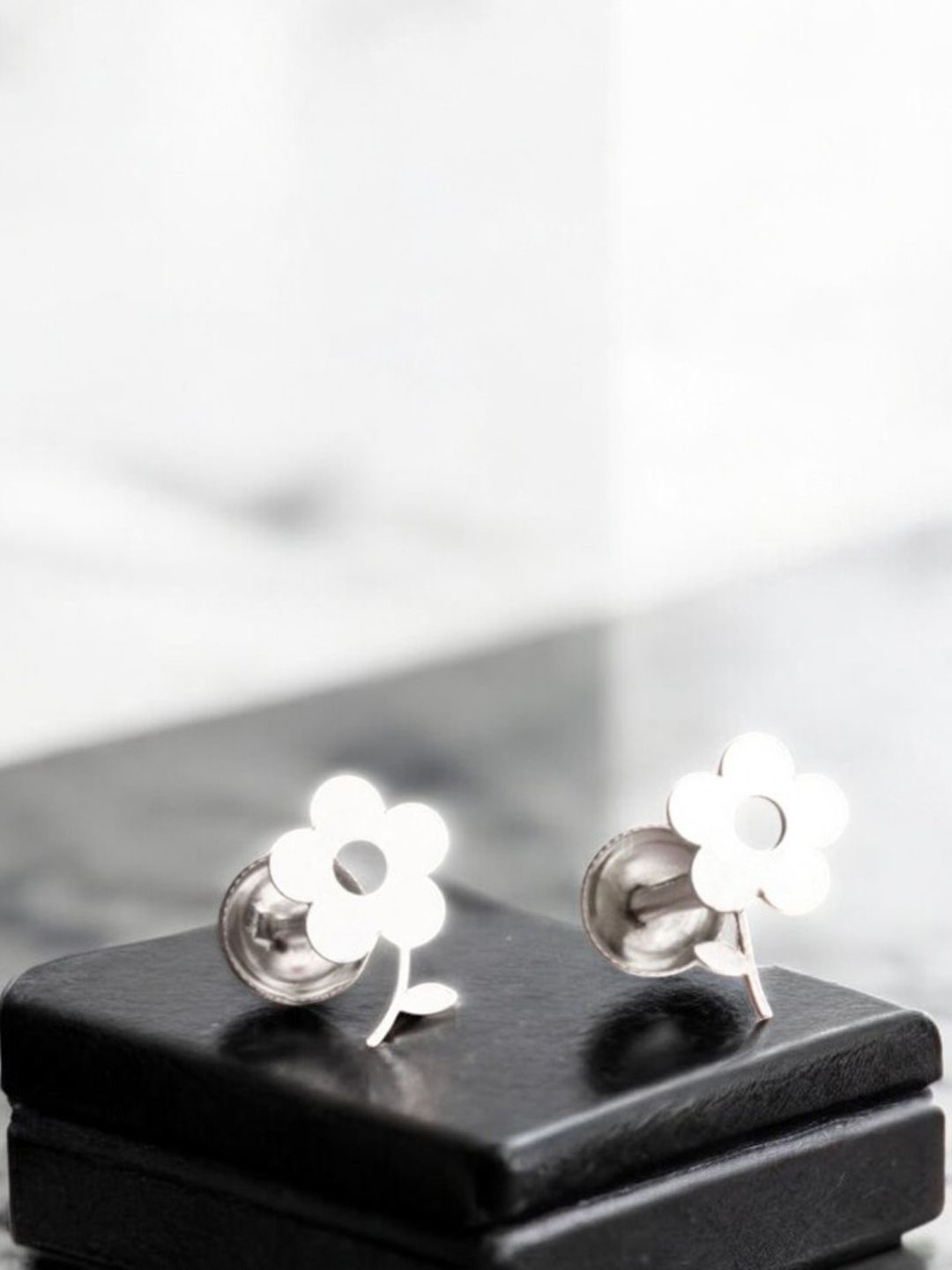 

Goldnera Contemporary Studs Earrings, Silver