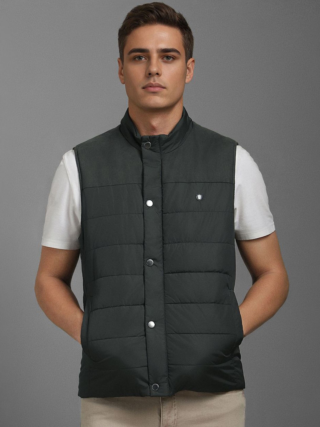

Louis Philippe Men Puffer Jacket, Charcoal