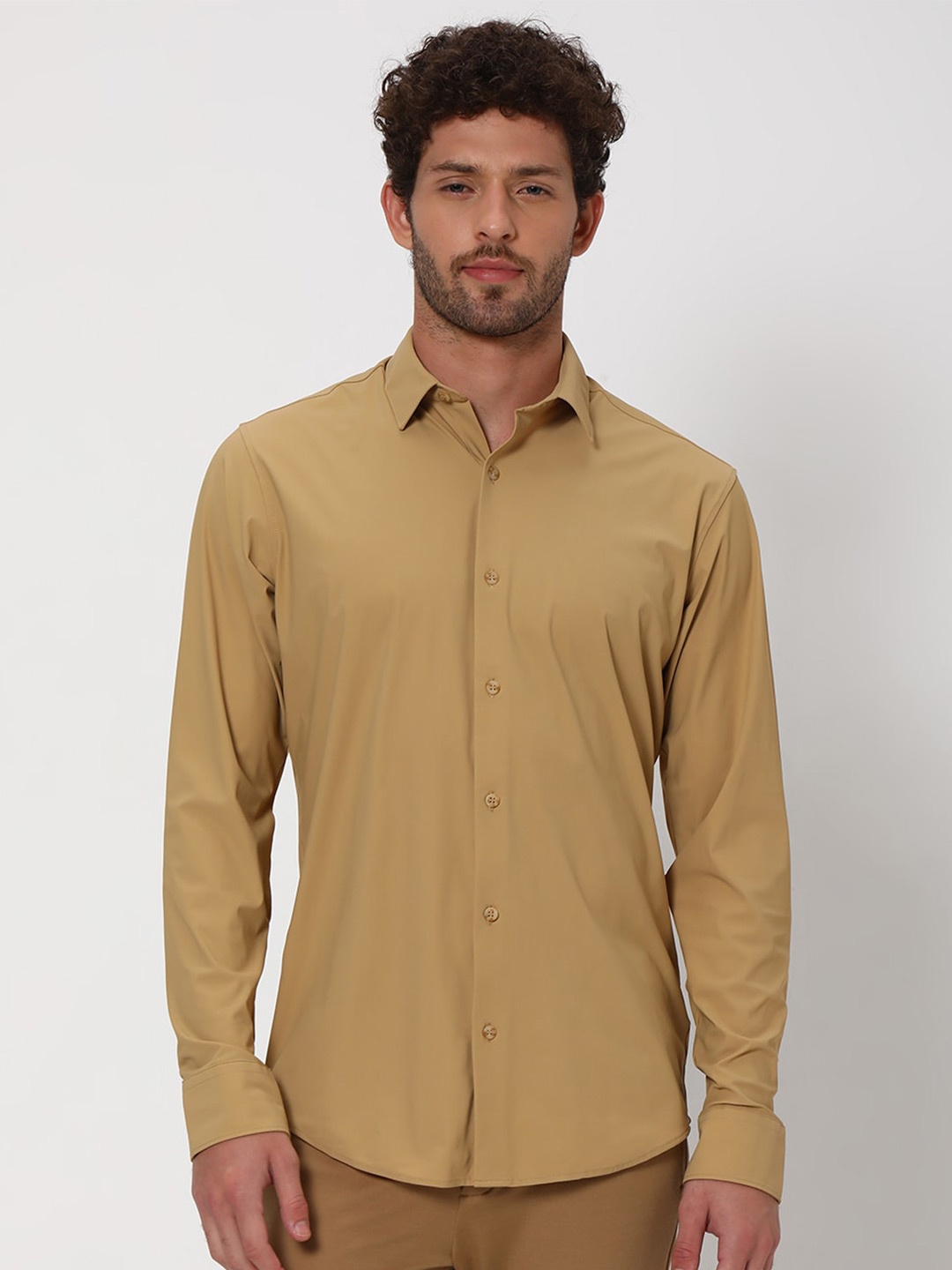 

Mufti Slim Fit Opaque Casual Shirt, Beige