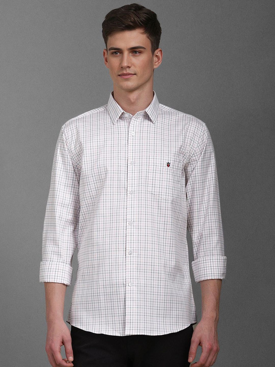 

Louis Philippe Sport Men Slim Fit Opaque Checked Casual Shirt, White