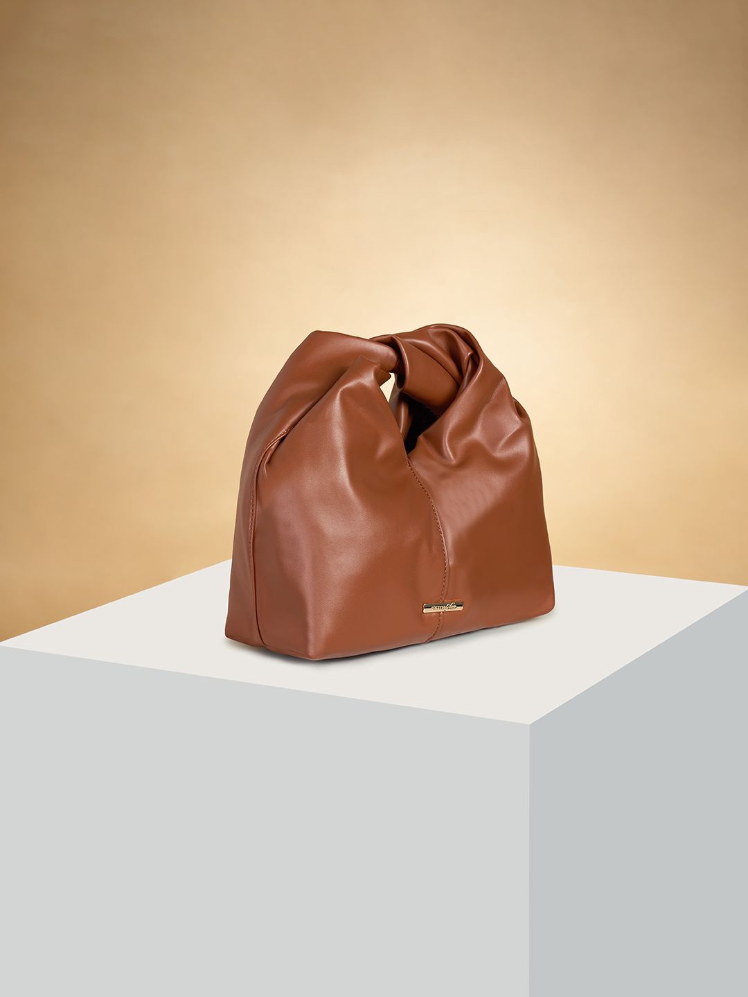 

Forever Glam by Pantaloons PU Structured Shoulder Bag with Bow Detail, Brown