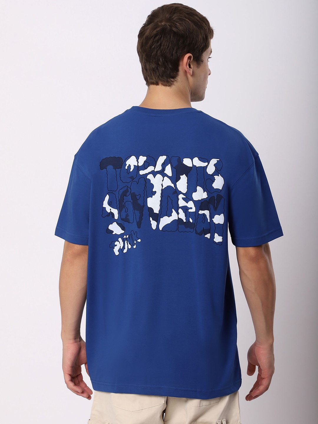 

Beyoung Men Printed Pockets T-shirt, Blue