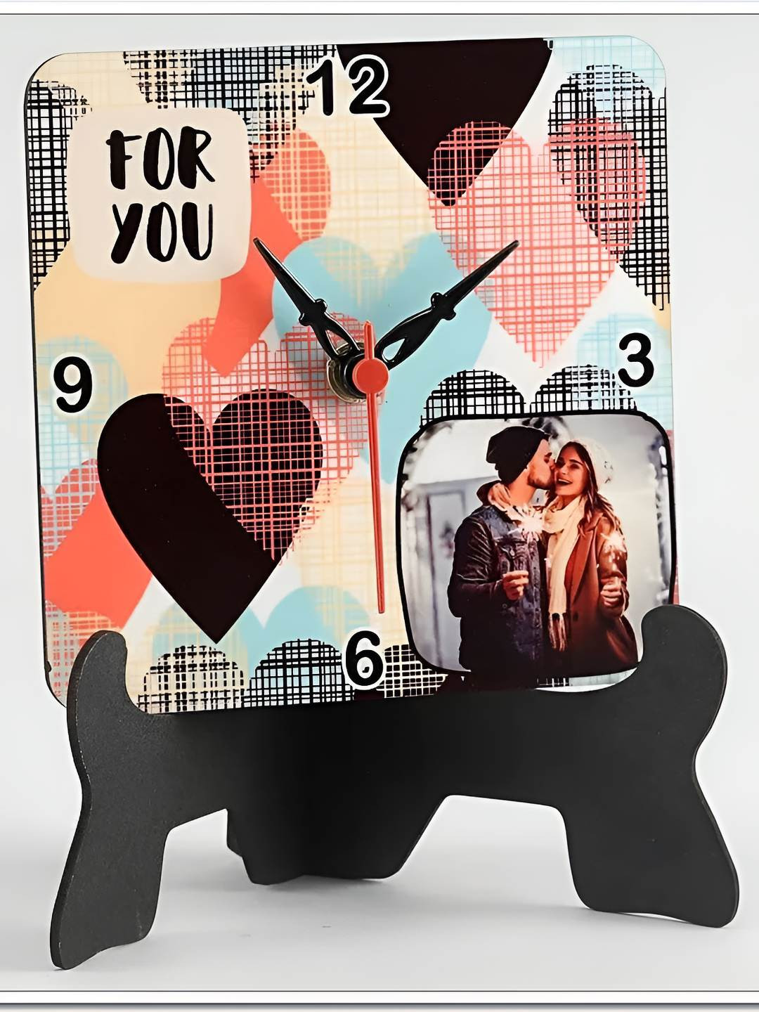 

fnp White & Orange Printed Contemporary Table Clock