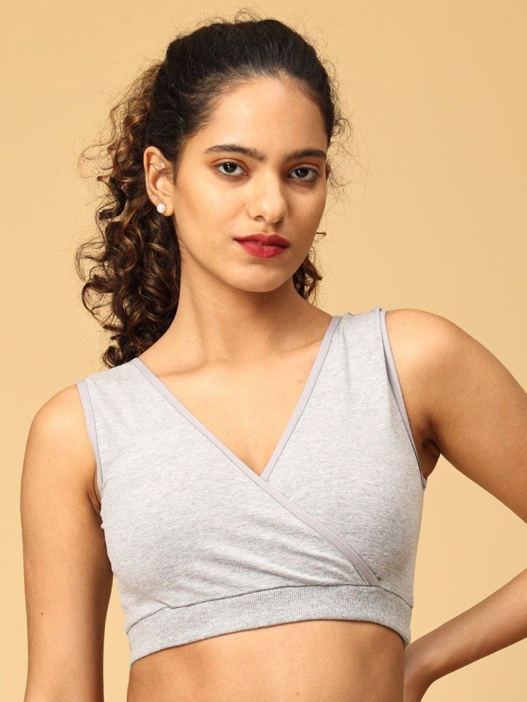 

The Mom Store Full Coverage Non Padded Maternity Bra, Grey
