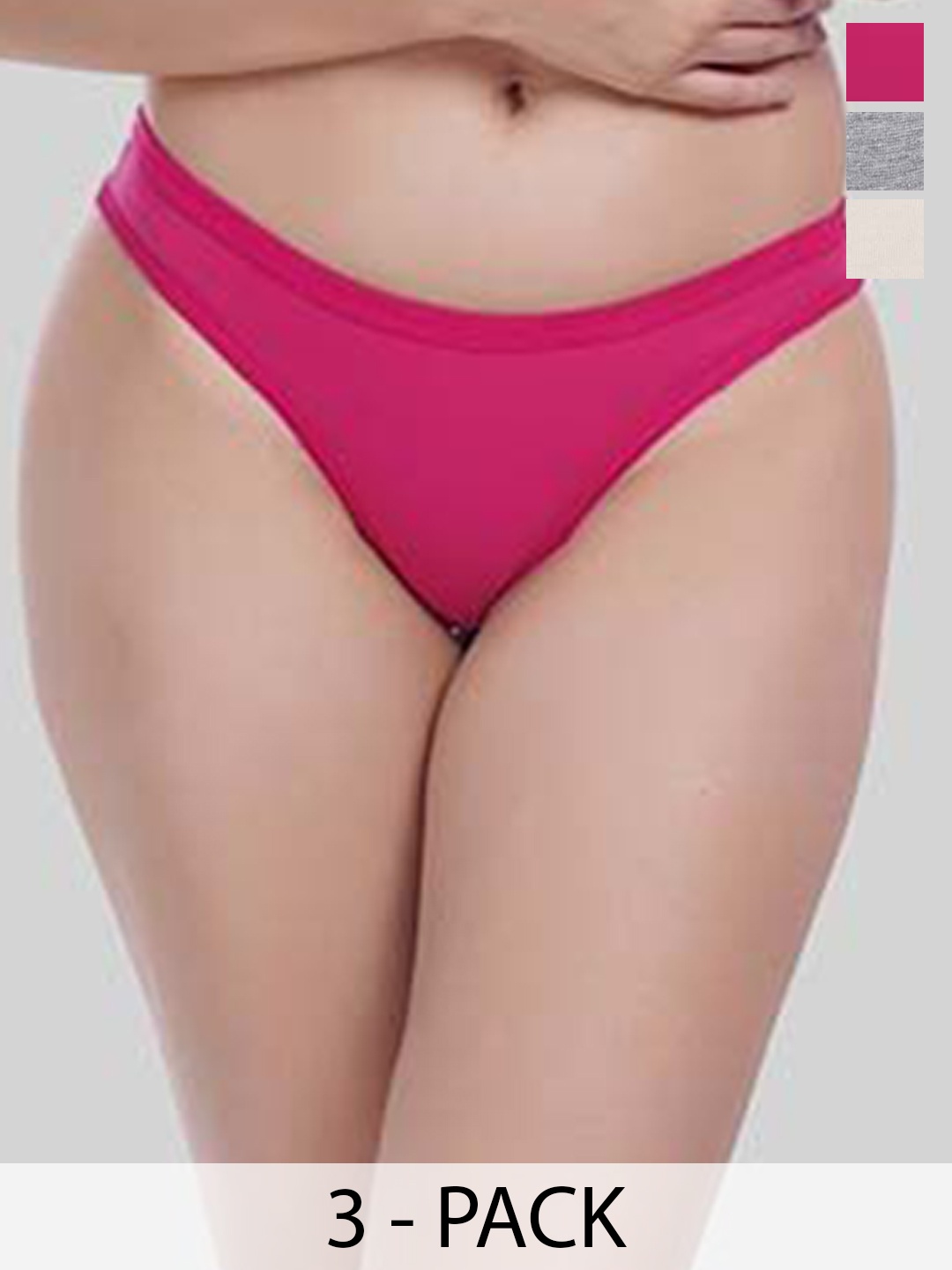

YOU FOREVER Women Pack Of 3 Cotton Thongs Briefs, Pink