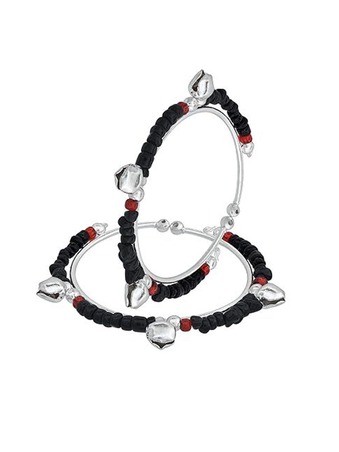 

MEMOIR Unisex Kids 2 Brass Antique Silver-Plated Kada Bracelet