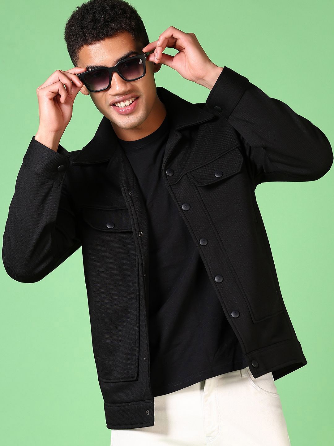 

V-Mart Men Opaque Casual Shirt, Black