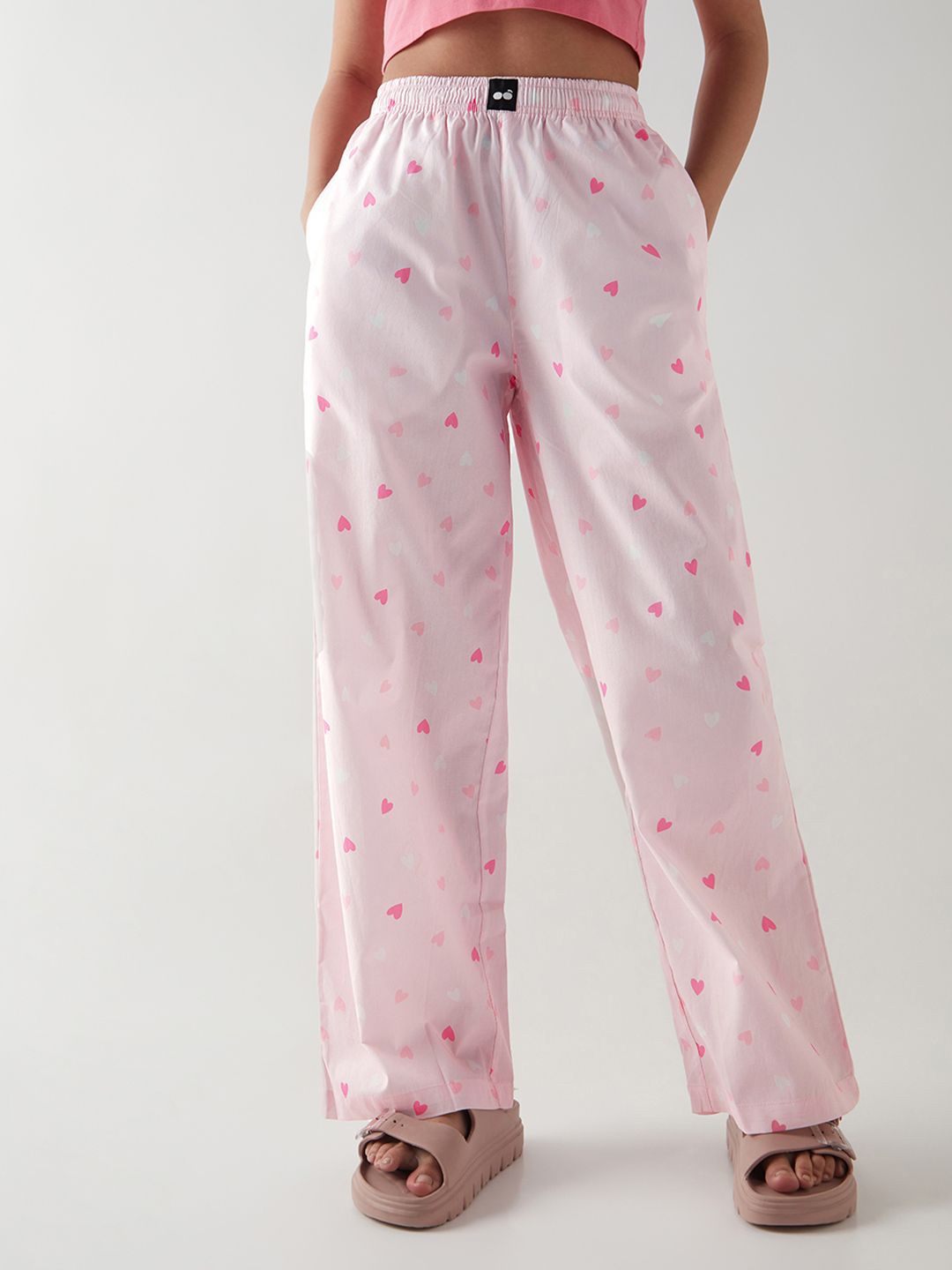 

Bewakoof Women Printed Cotton Pyjamas, Pink