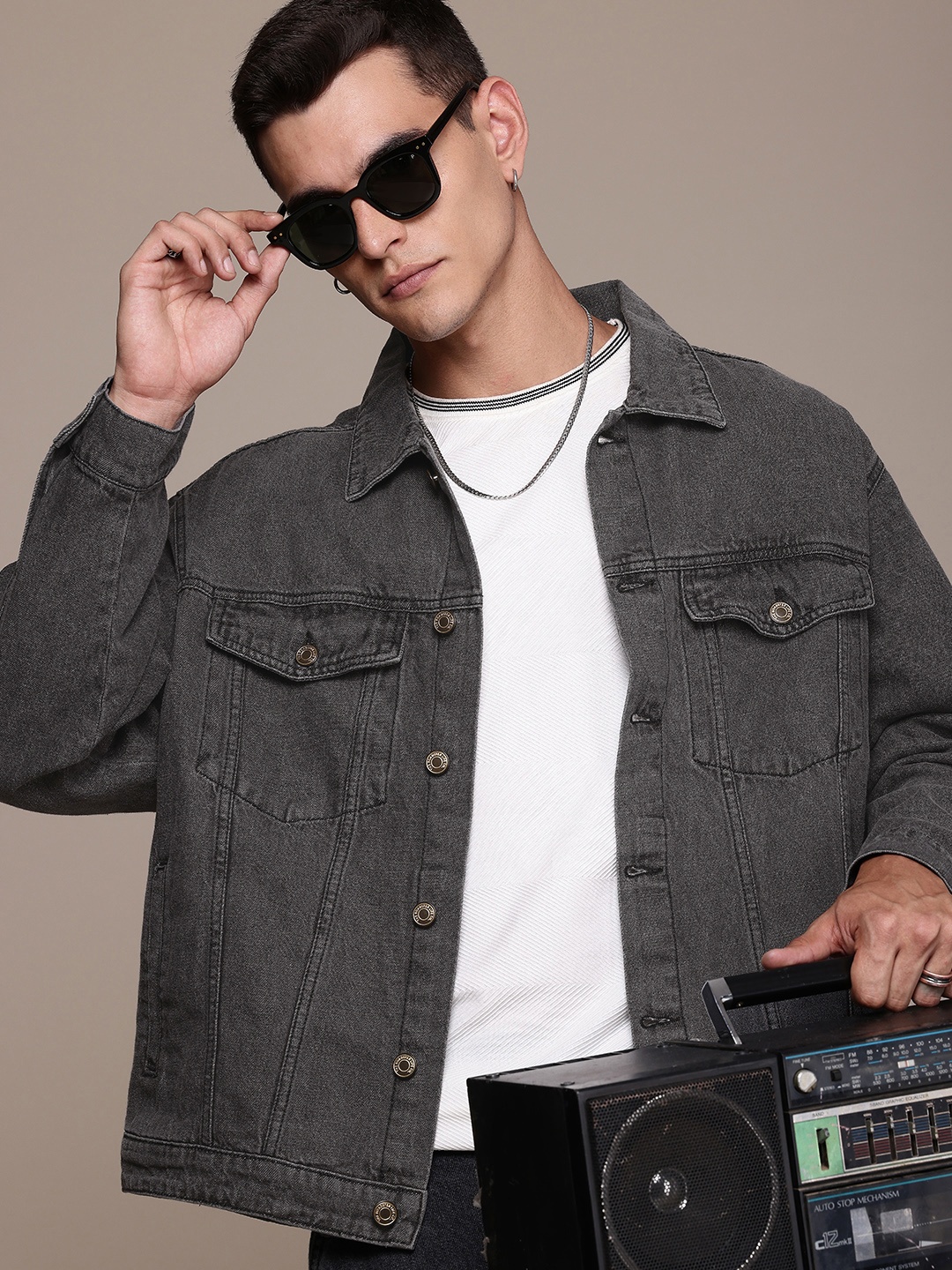 

The Roadster Life Co. Pure Cotton Denim Jacket, Black