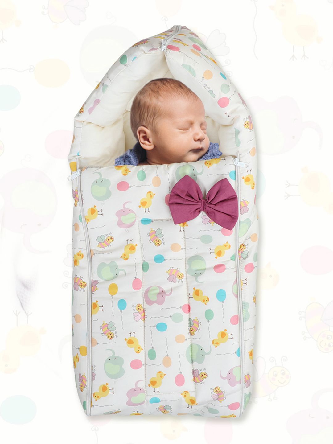 

Polka Tots Infants Printed Baby Sleeping Bag, Yellow