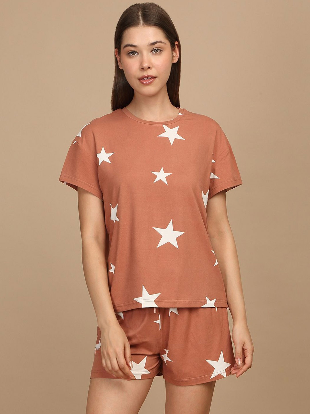 

Sweet Dreams Women Printed Night suit, Brown