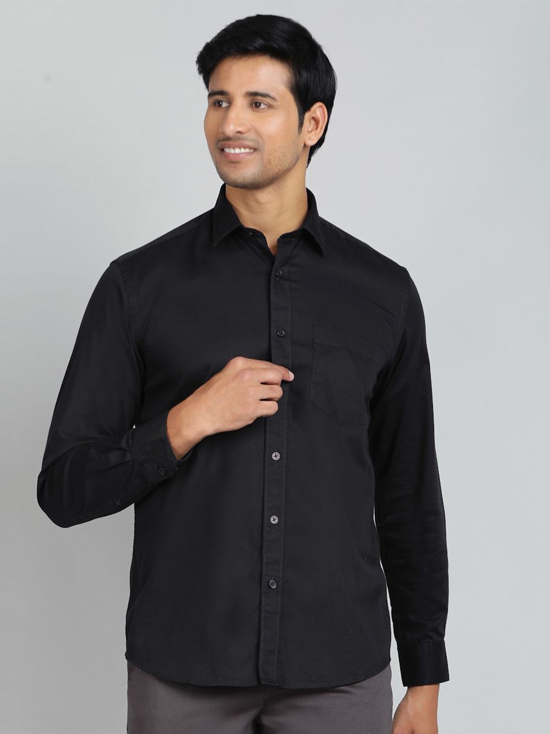 

JADE BLUE Men Opaque Casual Shirt, Black
