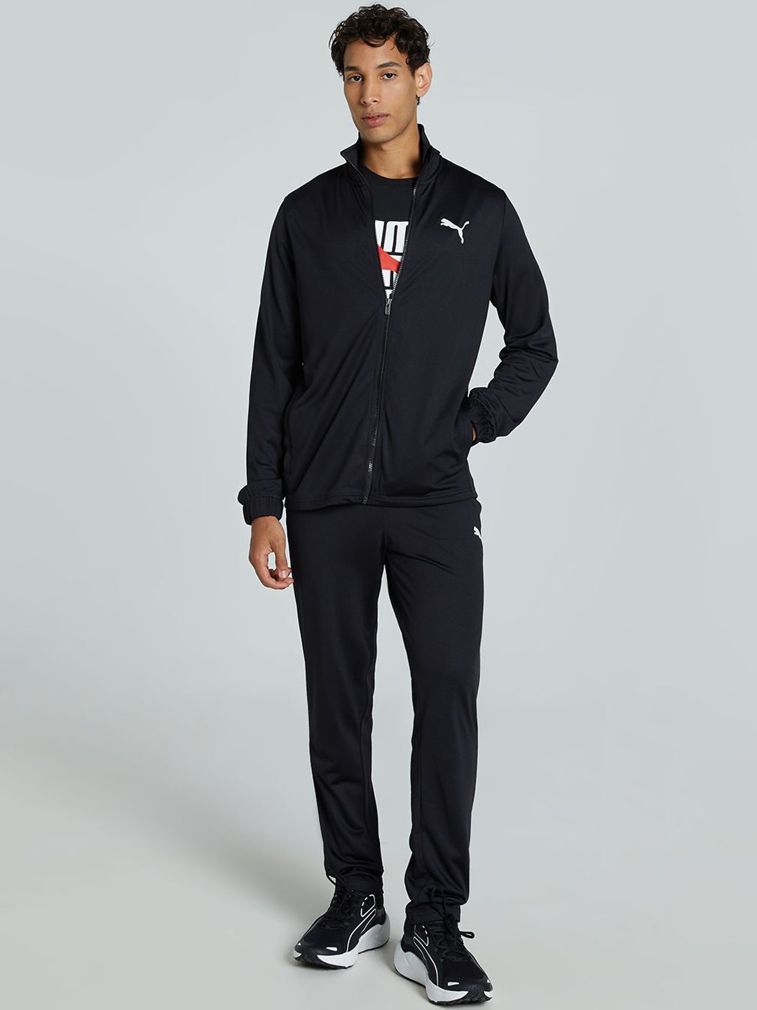 

Puma Mock Collar Performance Tracksuit, Black