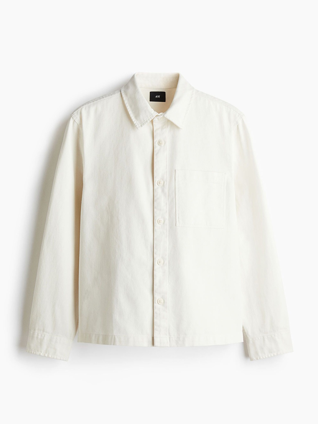 

H&M Men Regular Fit Cotton Twill Overshirt, White