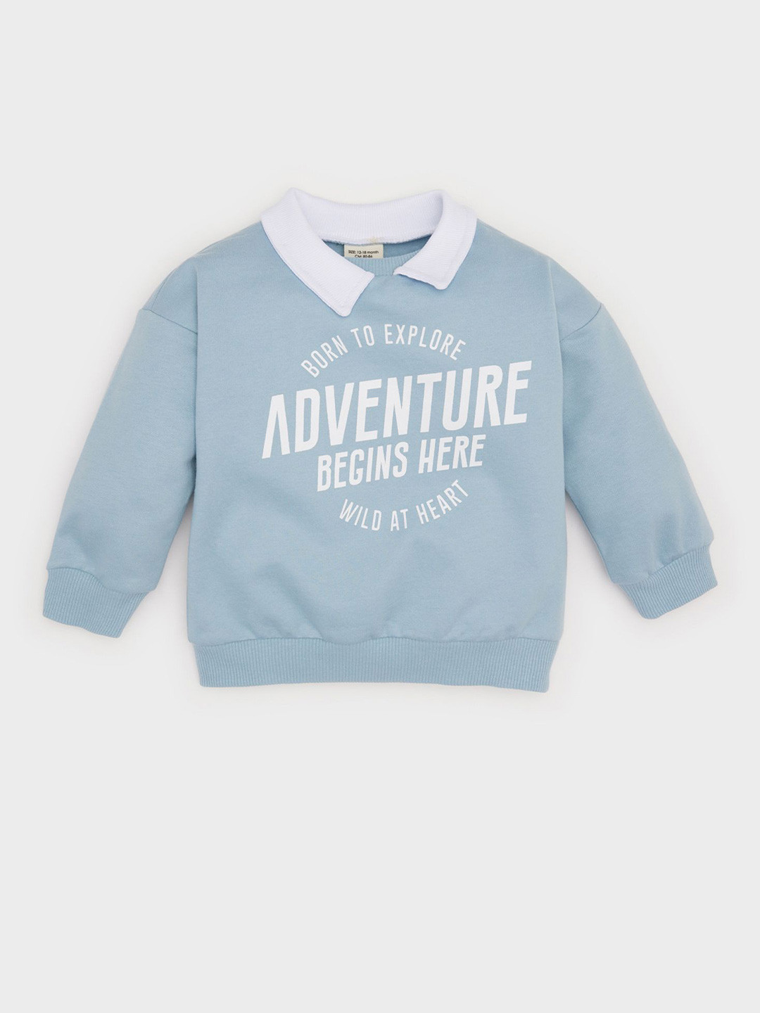 

DeFacto Boys Typography Printed Pullover, Blue