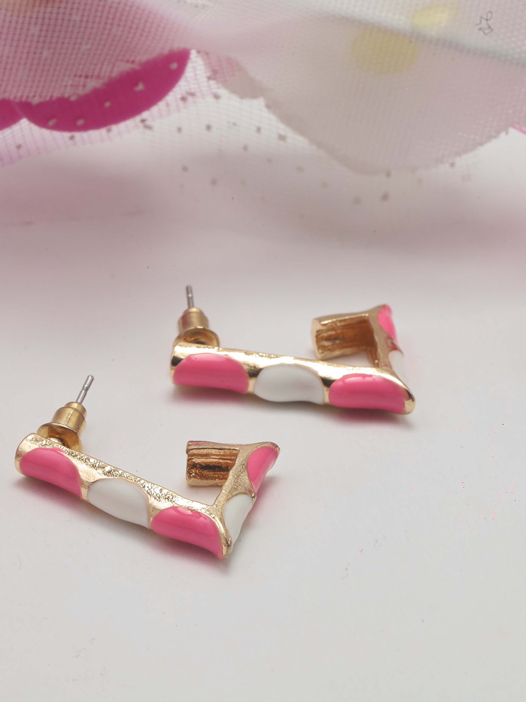 

Maansh Contemporary Studs Earrings, Pink