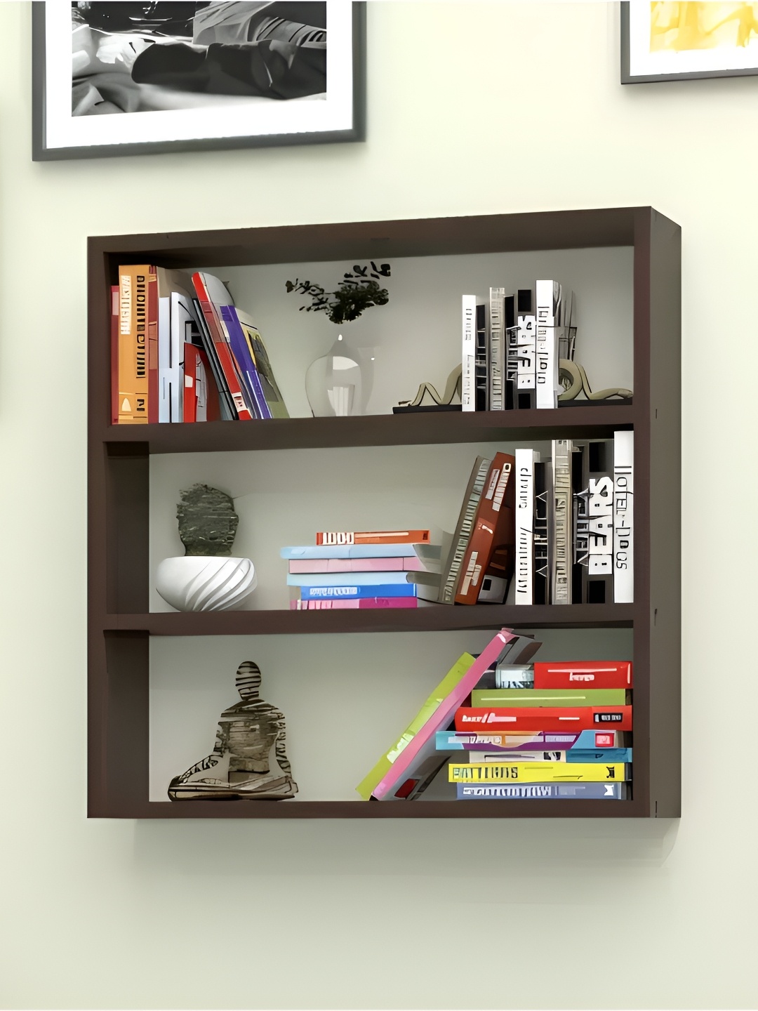 

USHA SHRIRAM Brown Wood Wall Mounted Wall Shelf