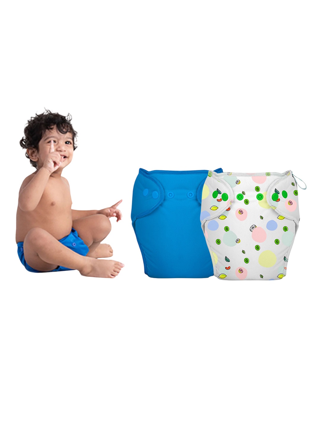 

Bumberry Pack Of 2 Printed Reusable & Adjustable Cloth Diaper SN02_P122S001_LXL-Multi, Blue