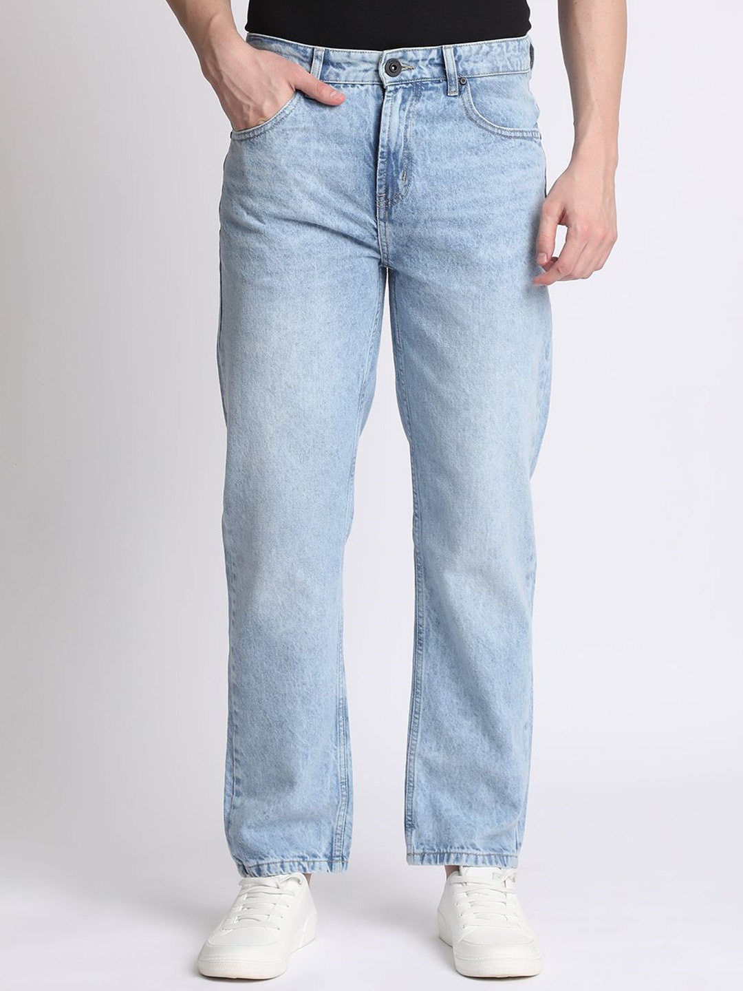 

The Roadster Lifestyle Co Pure Cotton Straight Fit Jeans, Blue