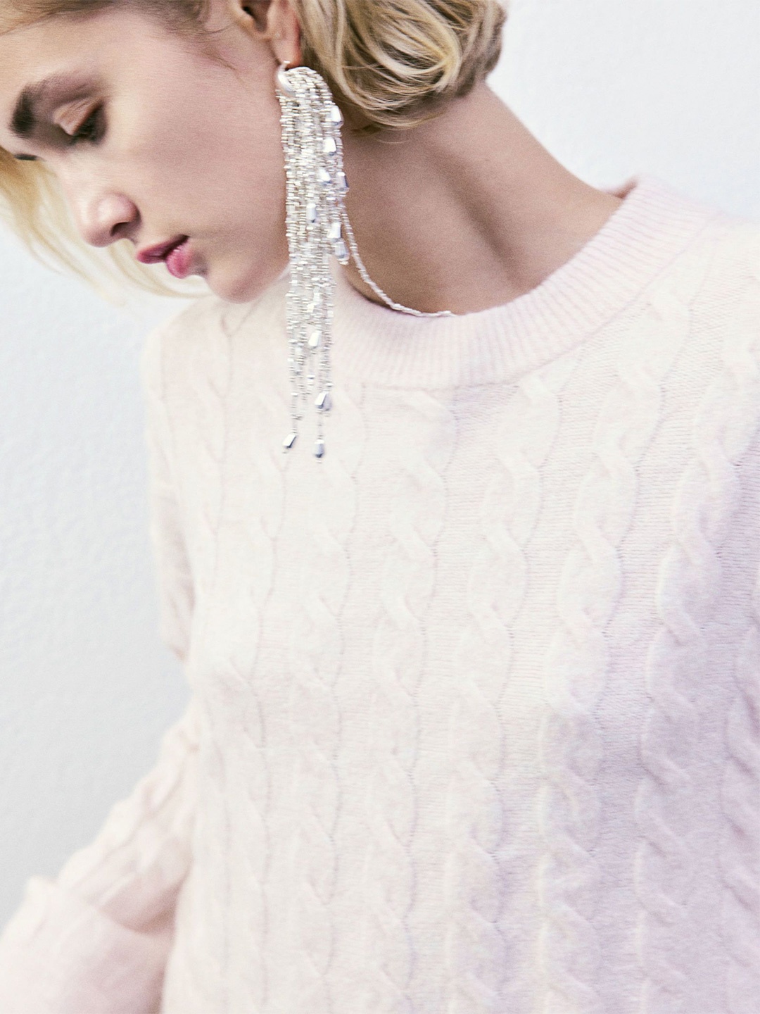 

H&M Cable-Knit Jumper, Pink
