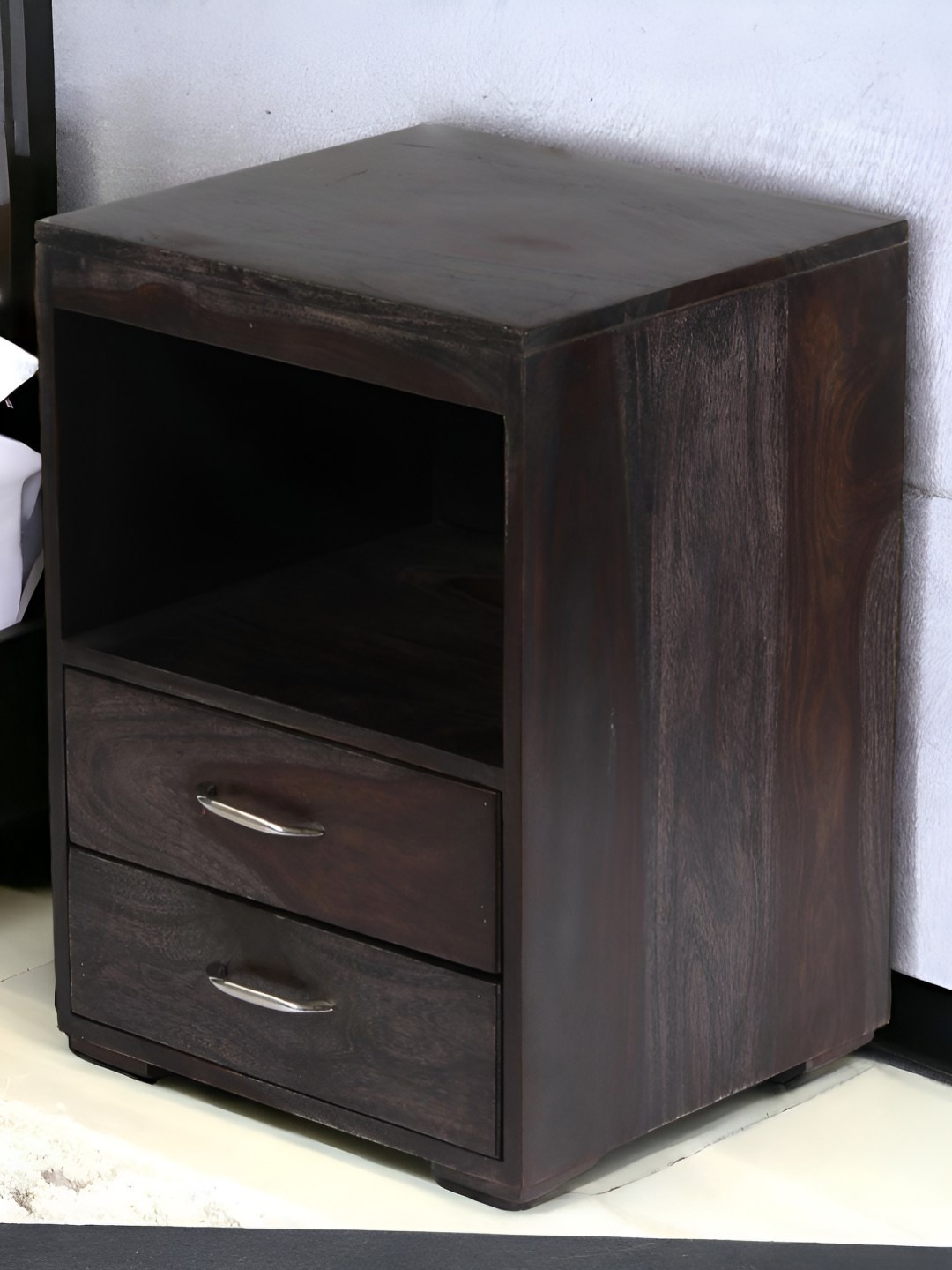 

Ikiriya Black Kassel Sheesham Wood Contemporary Bedside Table