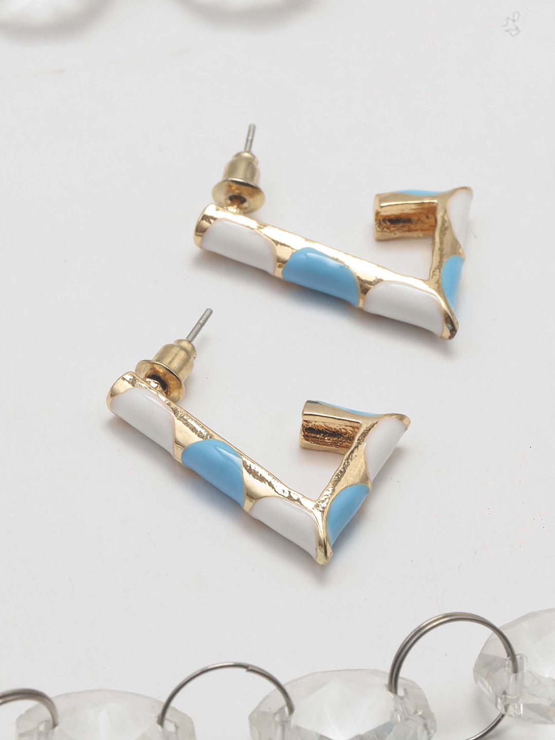 

Maansh Contemporary Hoop Earrings, Blue