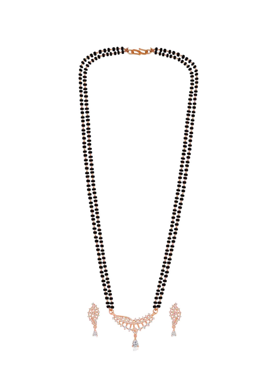 

Peora Rose Gold-Plated Artificial Stones Mangalsutra