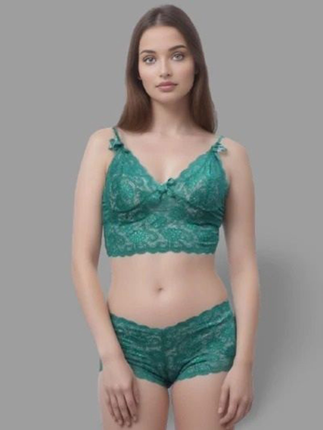 

new blue eyes Shoulder Strap lingerie Set AH0170GR_30, Green