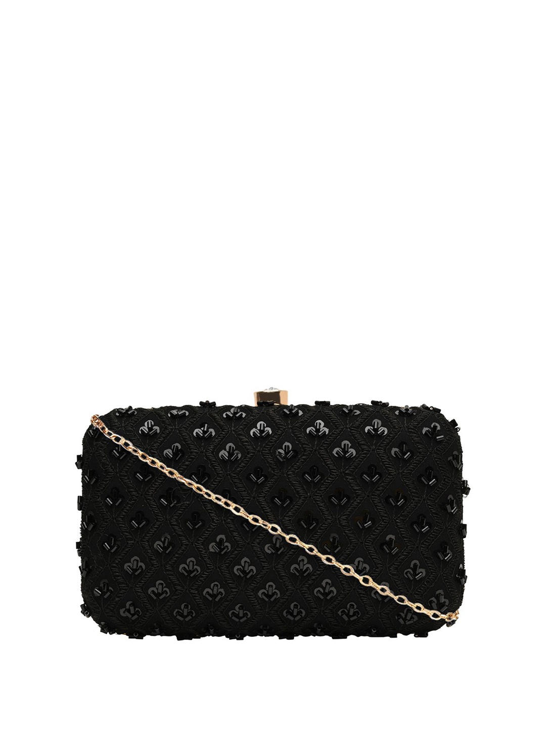 

HORRA Embellished Box Clutch, Black