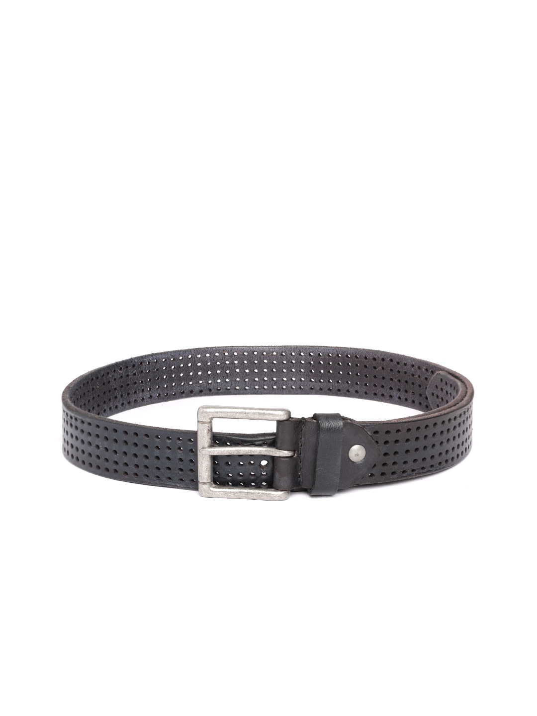 

ART N VINTAGE Men Textured Leather Belt, Black