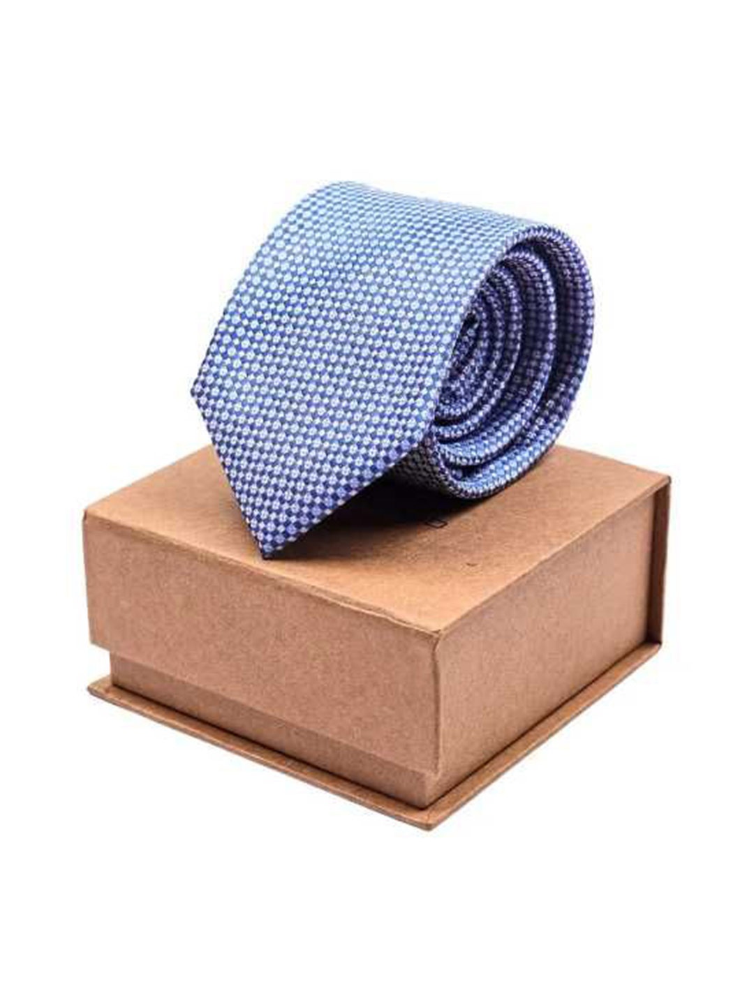 

The Tie Hub Men Woven Design Broad Tie, Blue