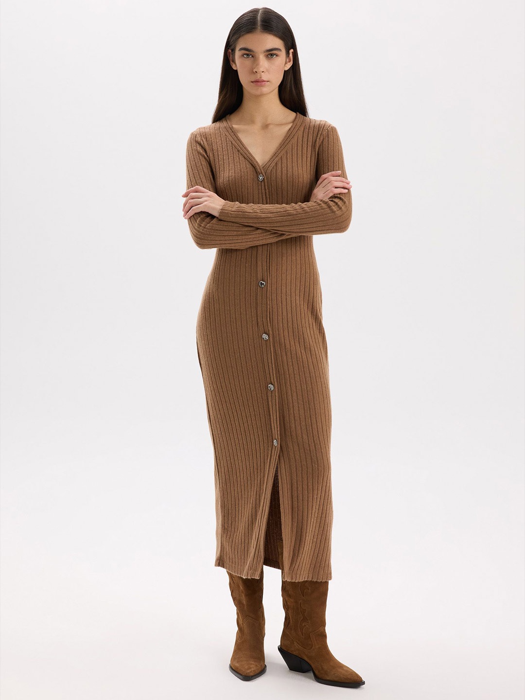 

DeFacto Midi Dress, Na