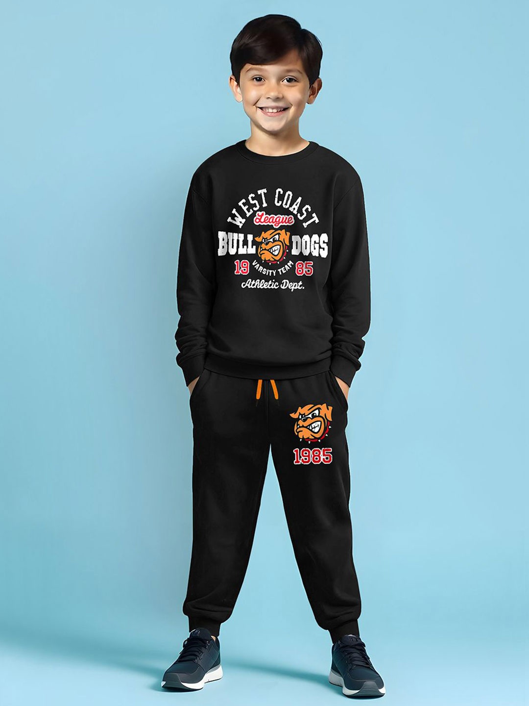 

HERE&NOW Boys Printed T-shirt with Trousers, Black