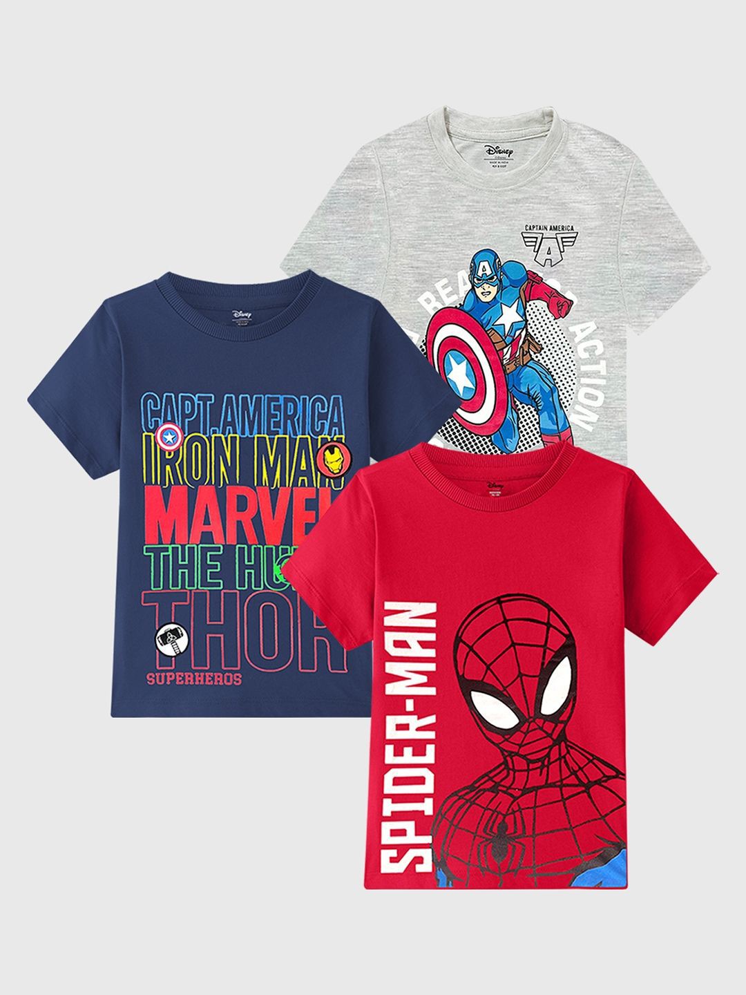 

Marvel by Miss and Chief Boys 3 Avengers Printed Applique T-shirt, Multi