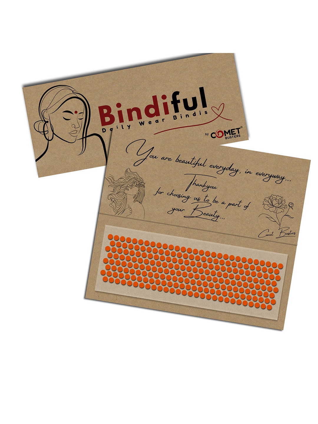 

Comet Busters Bindiful Daily Wear Traditional Bindis- Orange