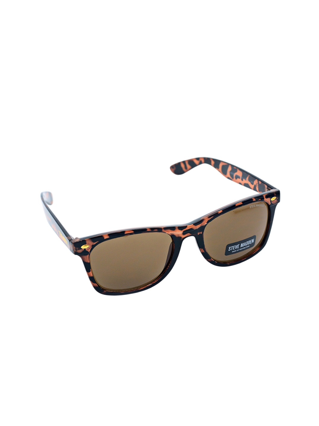 

Steve Madden Men Square Sunglasses with UV Protected Lens, Brown