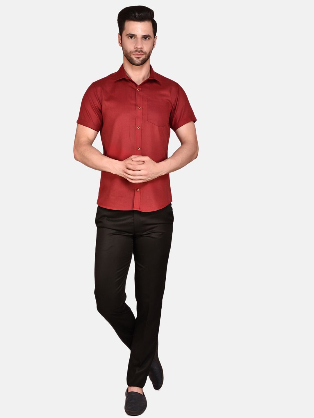 

PRINTINDIA Men Classic Opaque Casual Shirt, Maroon