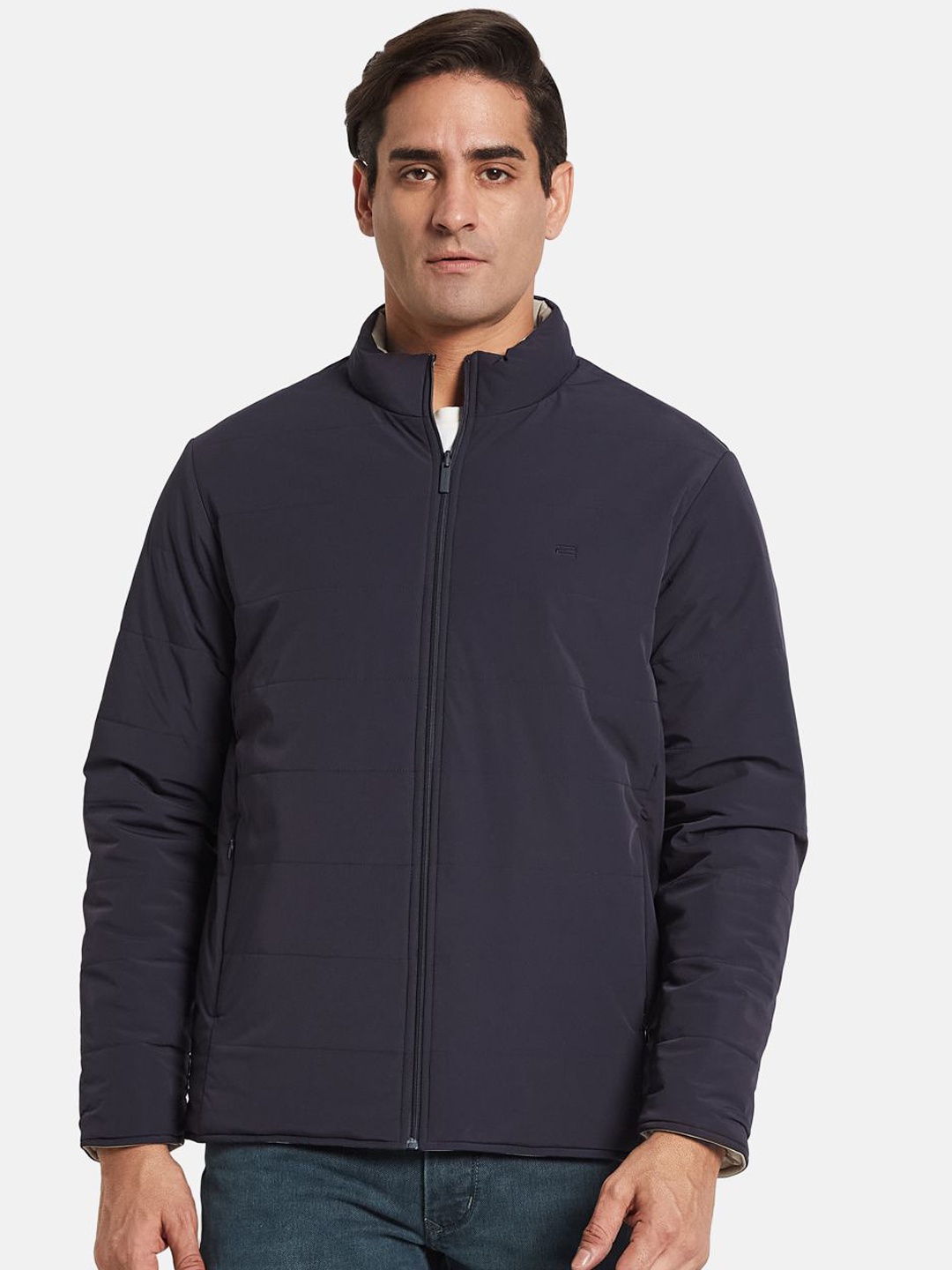 

METTLE Men Padded Jacket, Navy blue