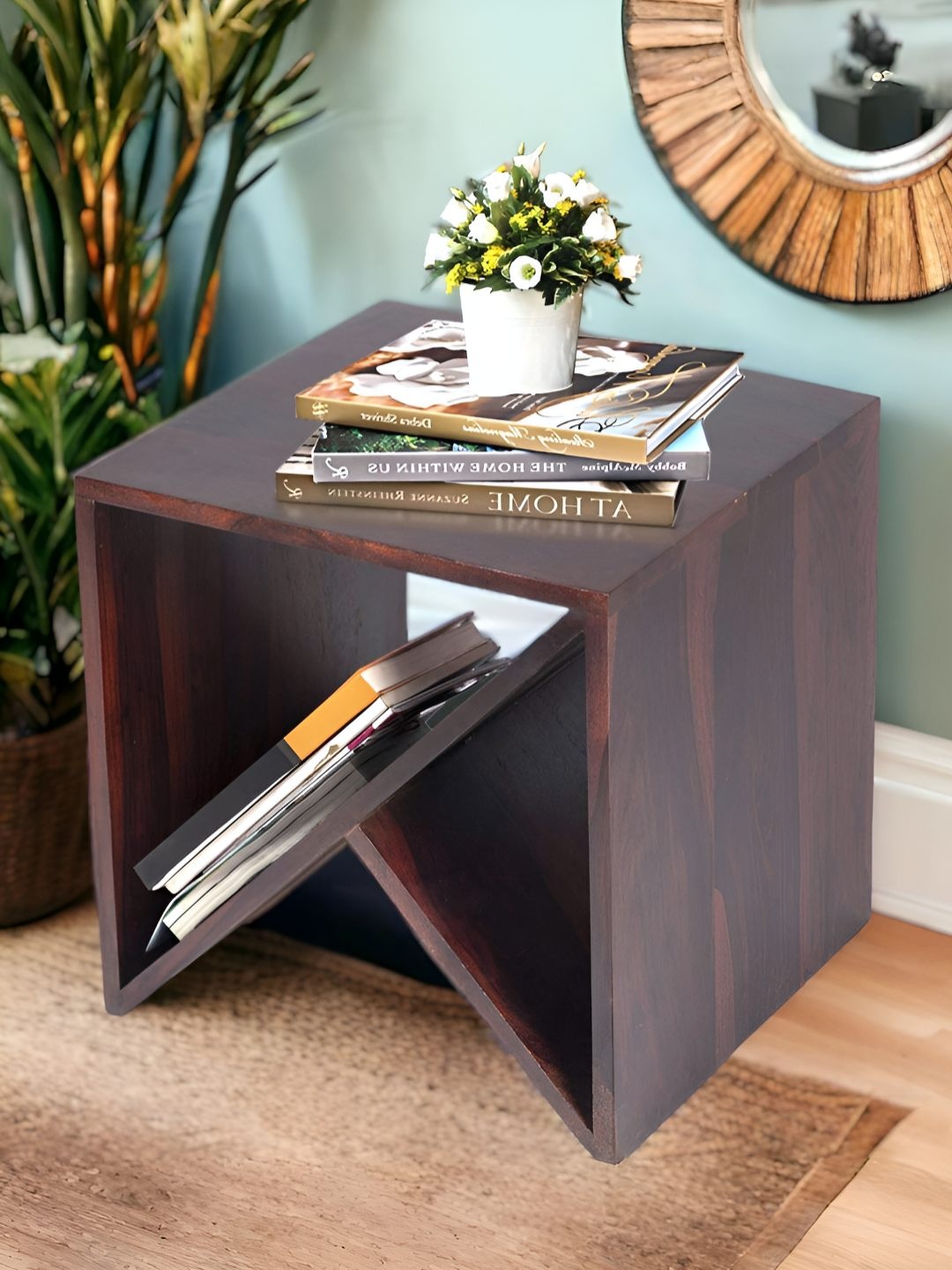 

Ikiriya Red Wood Contemporary Bedside Table