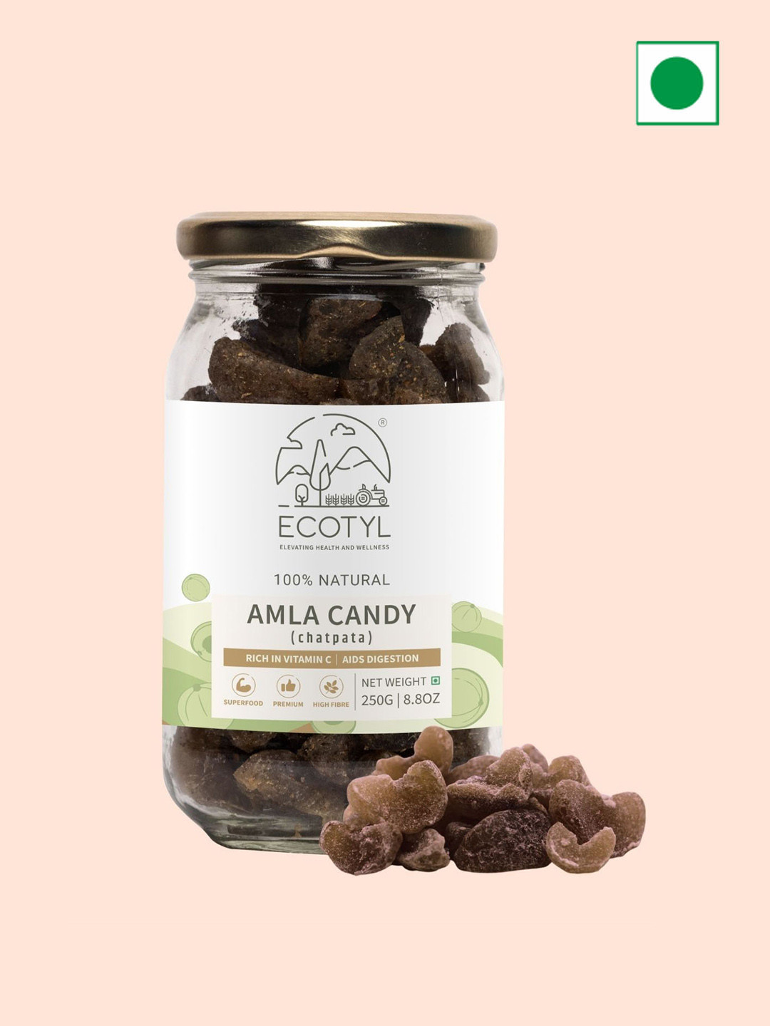 

Ecotyl Amla Candy - 250 g, Brown