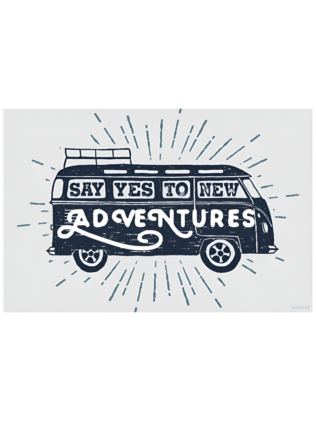 

Inephos Off White & Blue Say Yes To Adventures Inspirational Vinyl Poster